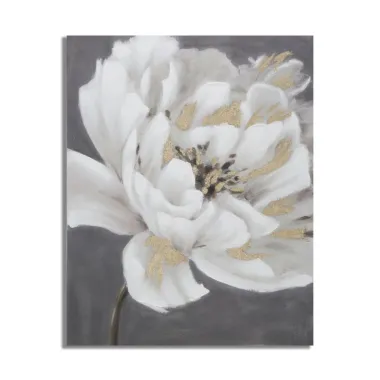 OBRAZ NA PŁÓTNIE WHITE/GOLD FLOWER 80X3,7X100 cm